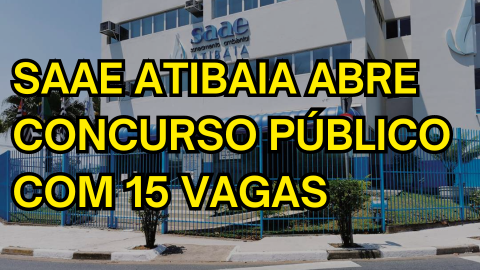 SAAE Atibaia abre concurso público com 15 vagas. Salários variam de R$ 1.561,98 a R$ 6.399,11
