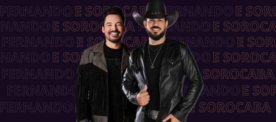 Dupla Fernando e Sorocaba durante apresentação especial no aniversário de Atibaia em 24 de junho