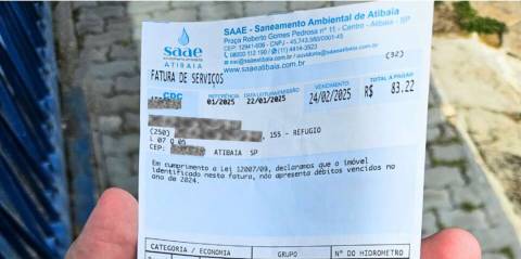 Atibaia terá reajuste de 5,45% nas tarifas de água e esgoto a partir de dezembro