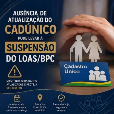 Ausência de atualização do CadÚnico pode levar à suspensão do BPC/LOAS