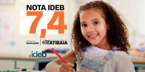 Atibaia é 1ª no Estado entre cidades de mesmo porte, com nota 7,4 no IDEB 2025