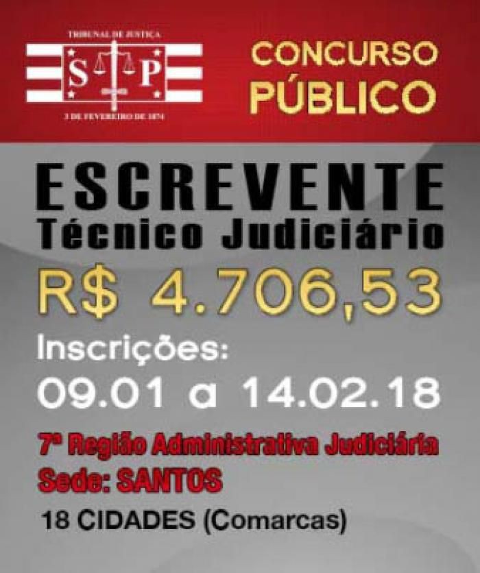 CONCURSO PÚBLICO - ESCREVENTE - 7ª REGIÃO - SEDE: SANTOS