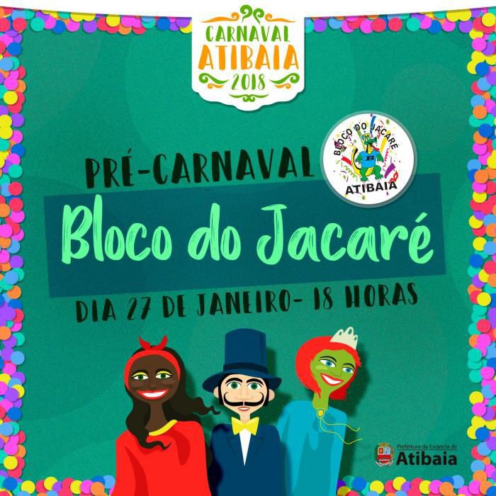 Carnaval Atibaia começa neste sábado com o Bloco do Jacaré