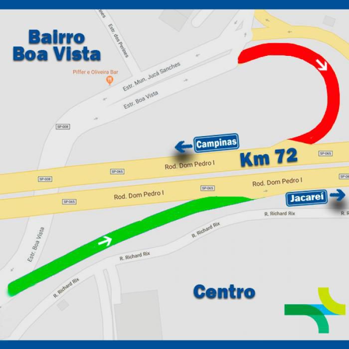 Rota das Bandeiras informa bloqueio em trevo de acesso ao bairro Boa Vista
