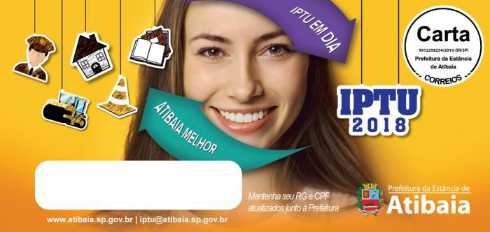 Prefeitura de Atibaia enviou novos carnês do IPTU 2018