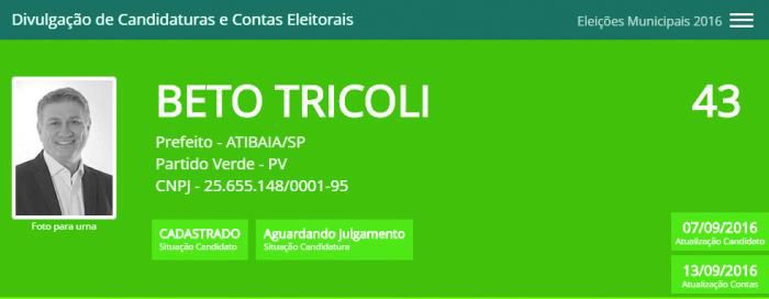 SAIBA PORQUE A CANDIDATURA DE BETO TRÍCOLI NÃO ESTÁ AINDA DEFERIDA PELA JUSTIÇA ELEITORAL